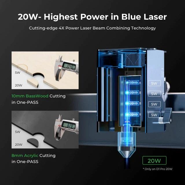 xTool D1 Pro 2-in-1 Kit: 455nm Blue & 1064nm Infrared Laser - Modern Electronica
